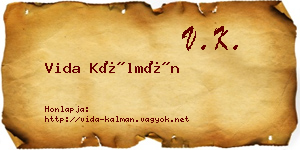 Vida Kálmán névjegykártya